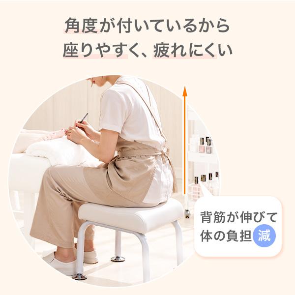美品　理容　美容　エステ　ネイル　カットイス　施術イス　スツール SEVEN BEAUTY（セブンビューティー） ロースツール MINIスクエア 傾斜