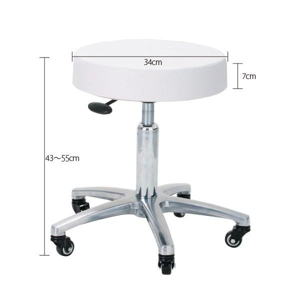 低反発 スツール DX キャスター付き椅子 丸椅子 椅子 キャスター 回転椅子 美容室 カットチェア エステスツール ネイル エステ サロン 施術 昇降式 チェア | 7BEAUTY | 11