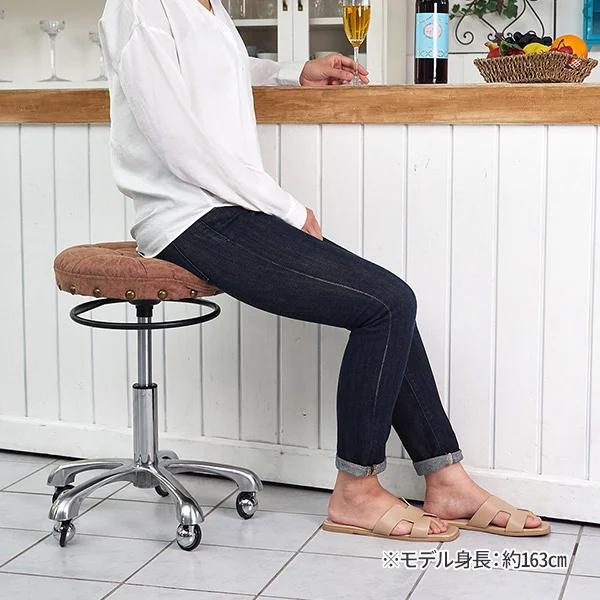 スツール カットチェア キャスター付 収納付 ヴィンテージ調 SEVEN BEAUTY（セブンビューティー） スツール ヴィンテージ 高さ44