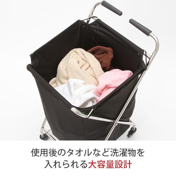ランドリーワゴン キャスター付き ブラック 幅40×奥行49×高さ85cm
