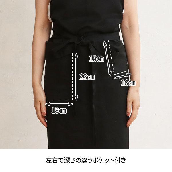 pockets Long black nylon chino 美容師　エプロン 7BEAUTY（7ビューティー） エプロン ロング D-01 ブラック たすき掛け