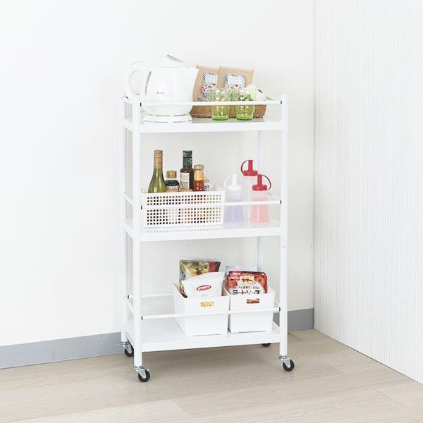 7BEAUTY スチールワゴン キャスター付き Rond 3段 マルチワゴン