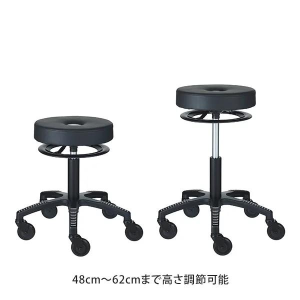 スツール キャスター付き 高さ48〜62cm fit フィット リングレバー 