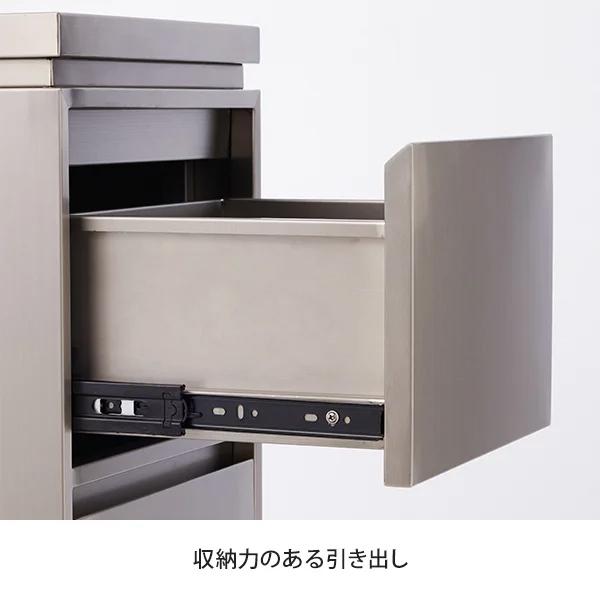 ワゴン ステンレス キャビネット 2段 キャスター付き 幅35×奥行30×高さ