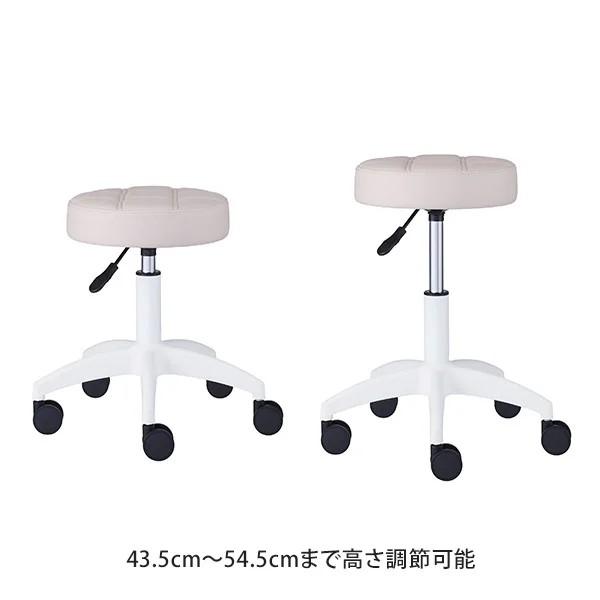 スツール キャスター 丸椅子 ガス圧 昇降 高さ 43.5〜54.5cm 昇降チェア キャスター付き椅子 椅子 カットチェア チェア 回転椅子 昇降式 エステ サロン 美容室 | ブランド登録なし | 04