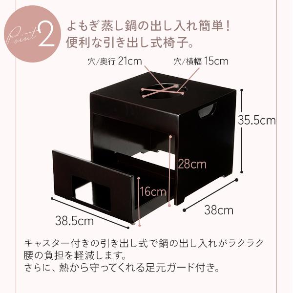 よもぎ蒸しセット 7点 高級 B 引き出し式椅子 よもぎ蒸し ハーブ蒸し