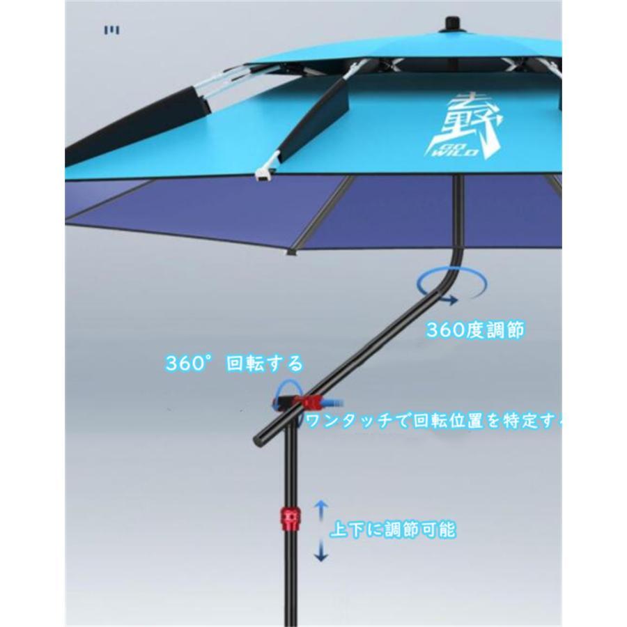 UVカット パラソル 釣り傘 ガーデンパラソル 角度調節 折り畳み式 360°回転調整 日除け 日傘 雨傘 フィッシングパラソル 庭 