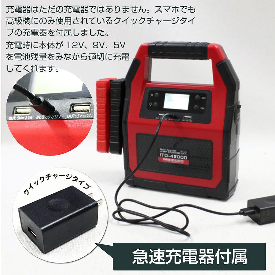 限定 大人気品 1年保証 ITO 42000ｍAh マルチ ジャンプスターター 12V 24V 対応 リチウム イオン バッテリー 保護回路 L1416 88ハウス 88｜nsk-max｜06