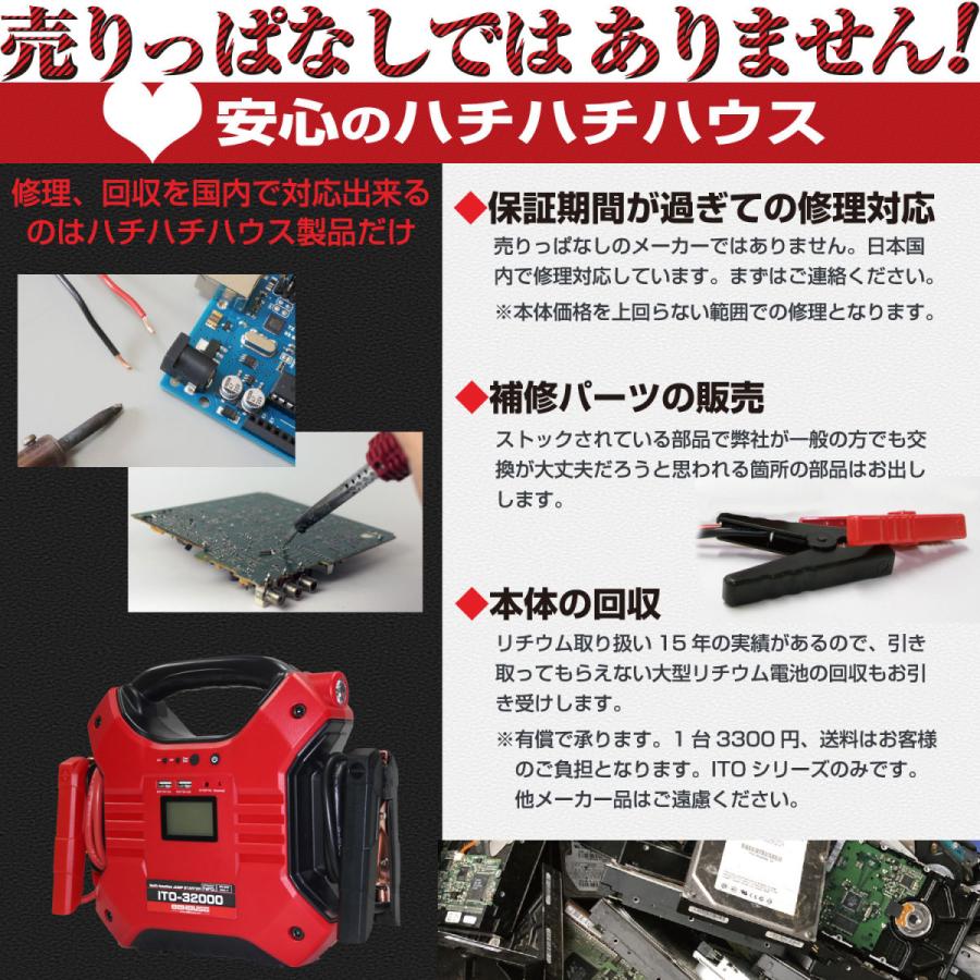 在庫数台！ 大人気！ 大容量 Li-FePO4 ITO 32000ｍAh 12V 24V 兼用 リン酸鉄 リチウム イオン ジャンプスターター 保護回路内蔵 L1614 88｜nsk-max｜07