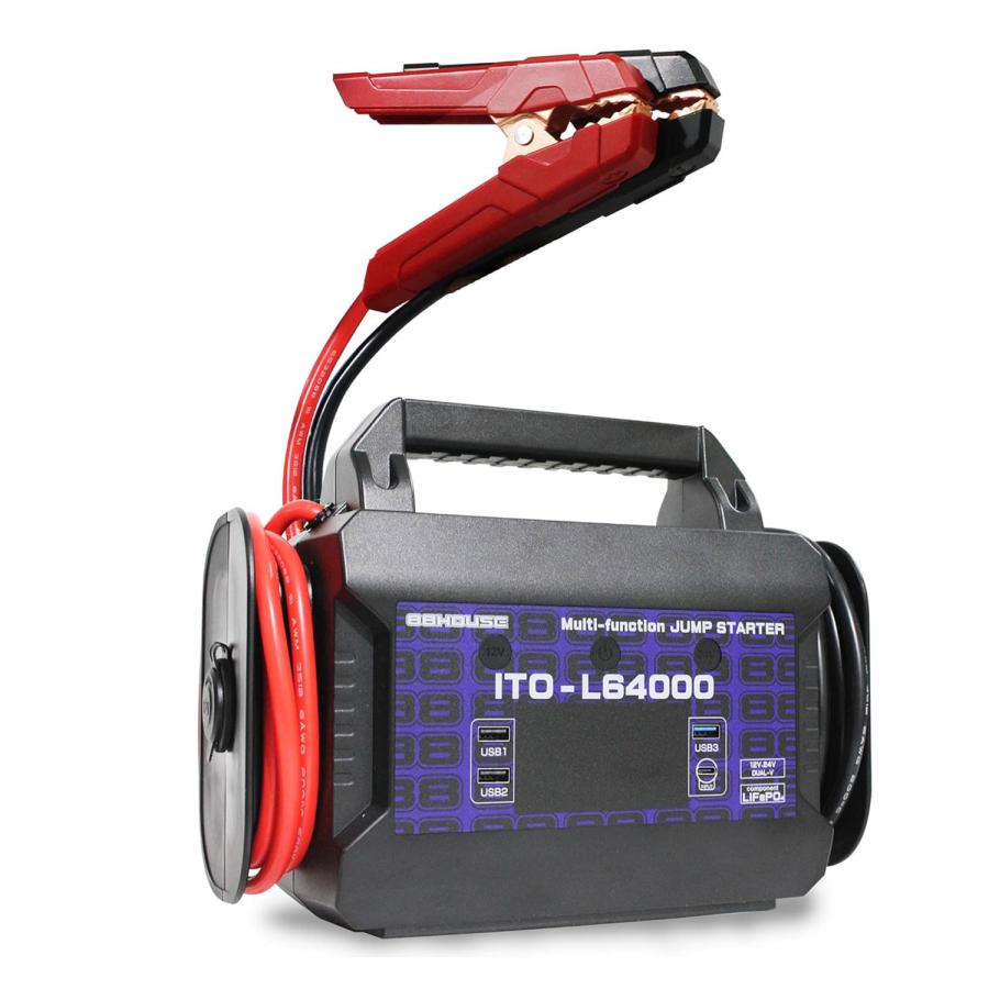88ハウス 新商品 新モデル 64000mAh ジャンプスターター ITO L64000