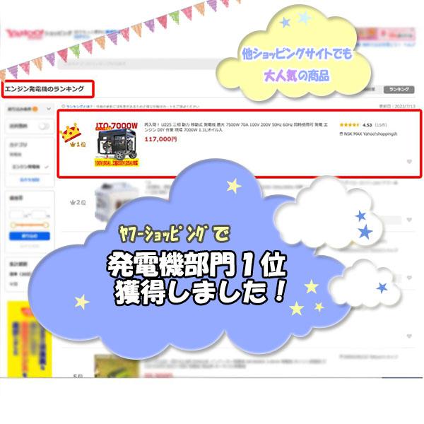 人気! U225 三相 動力 移動式 発電機 最大 7500W 70A 100V 200V 人気! U225 三相 動力 移動式 発電機 最大 7500W 70A 100V 200V