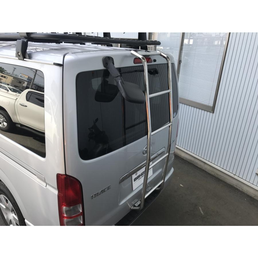 トヨタ100系200系ハイエース ステンレス はしご ハイエース 200系 1〜7型 リアラダー ステンレス製 シルバー 標準用