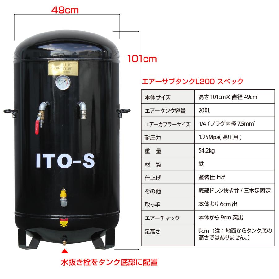 40Lエアーサブタンク 収納ボックス付 安全弁付 コンプレッサー用