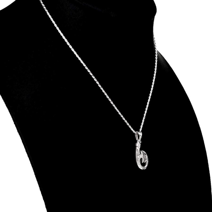 即納最大半額 レイラニ ハワイアンジュエリー 釣り針 フィッシュフック ペンダント ネックレス メンズ シルバー 925 ロープチェーン60cm付 Web限定 Collezionec2ph Com