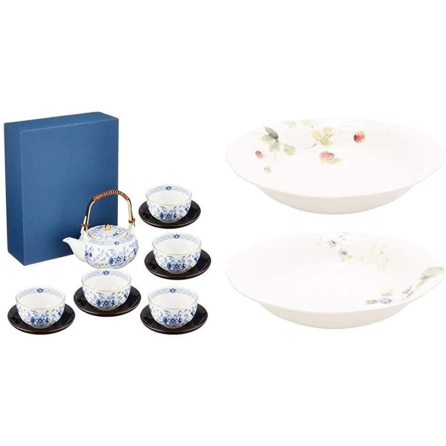 高級感 NARUMI ナルミ 急須 湯呑み セット ミラノ ブルー 茶器揃 茶 