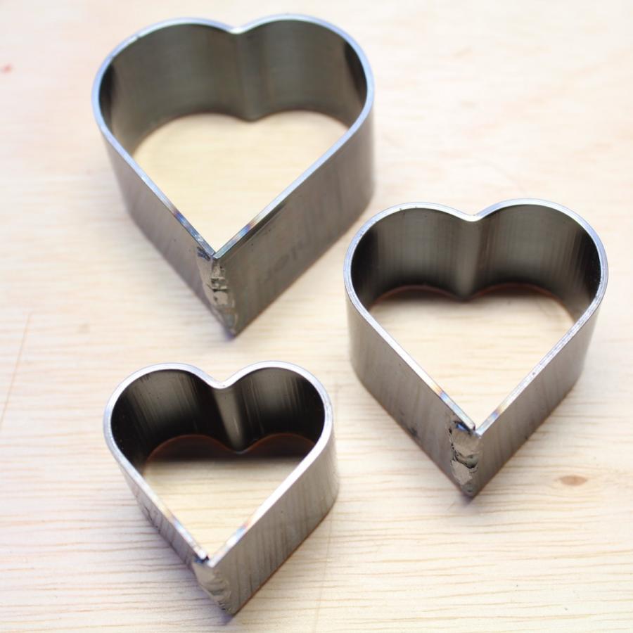レザークラフト 抜き型 ハート3点セット（H=23.6mm） 抜型 裁断道具