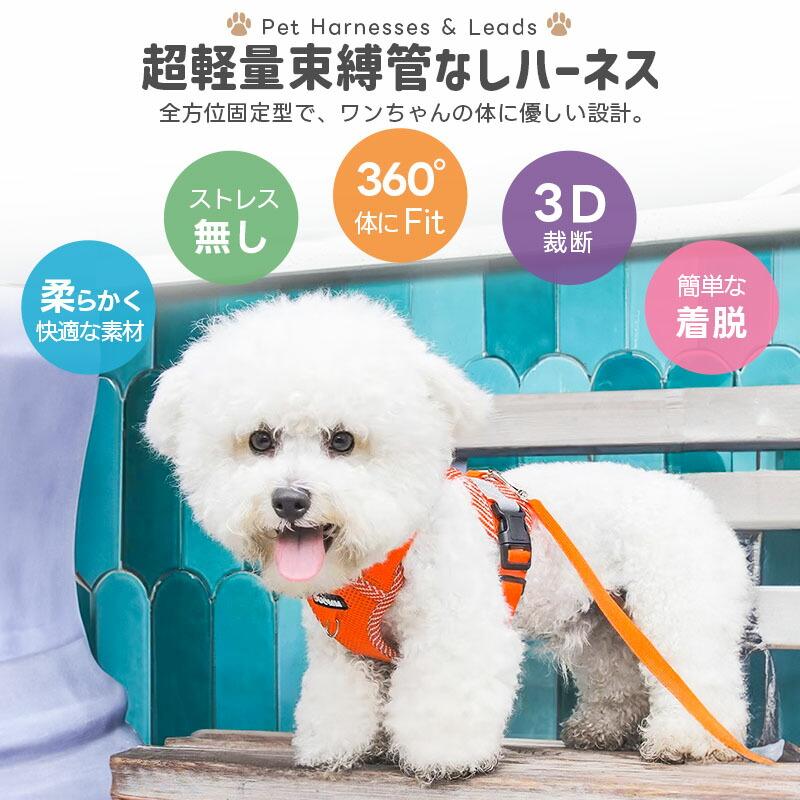 ペット用ハーネス リードセット 小型犬 猫 中型犬 胴輪 ダブルロック