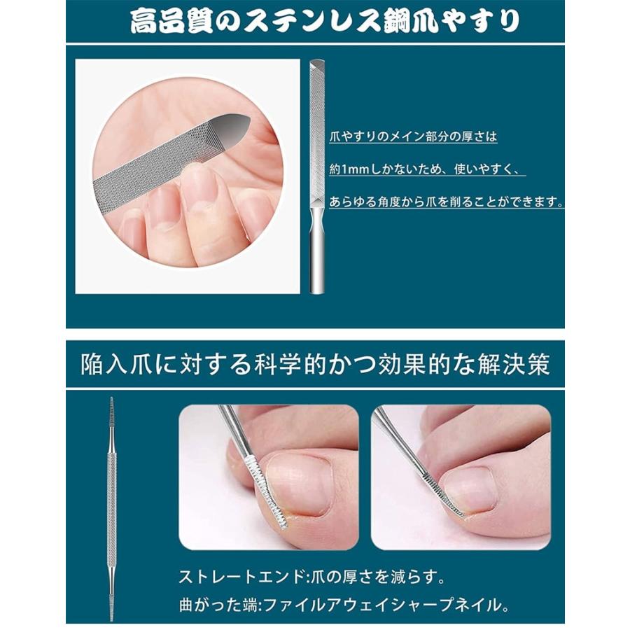 爪切り 巻き爪用 7点セット ニッパー型 ネイルケア ニッパー式 手足