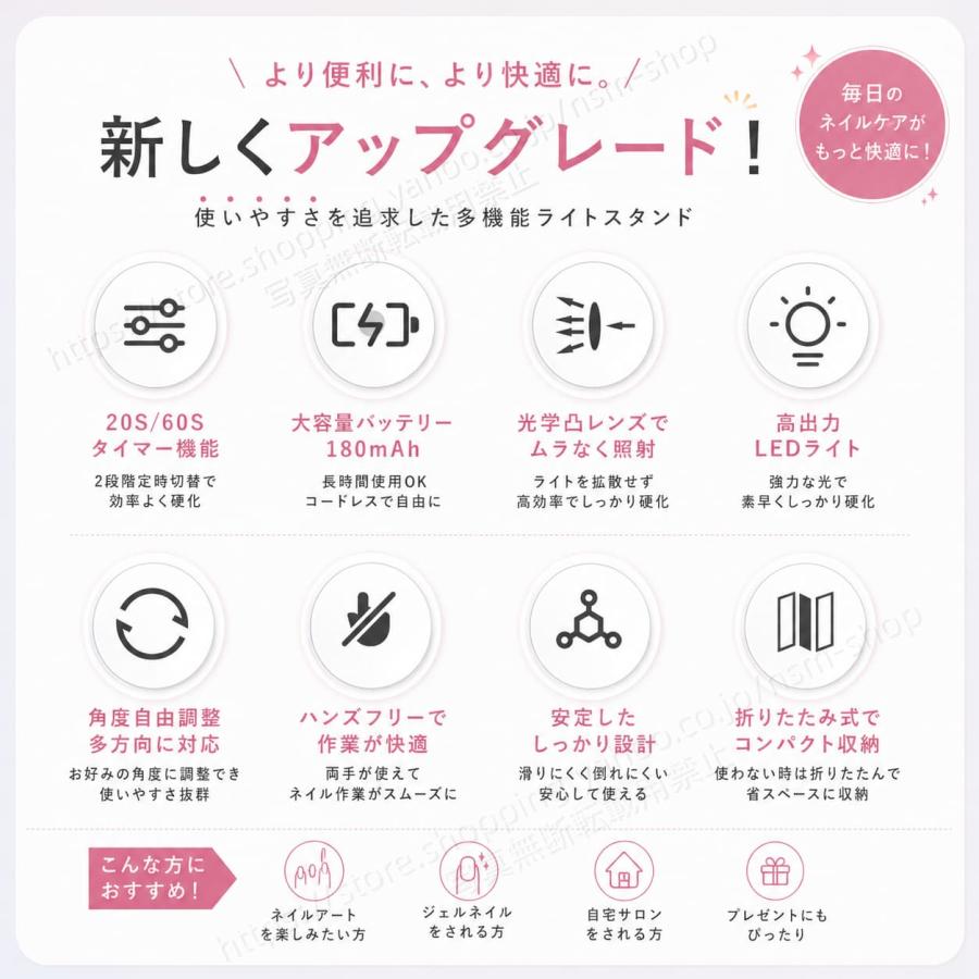 ネイルライト LED ジェルネイル ライト スタンド式 LEDネイルライト