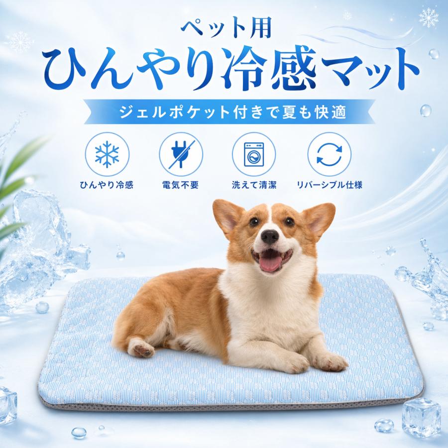 ペット ひんやりマット 犬 猫 クールマット 接触冷感 ジェル付き 40