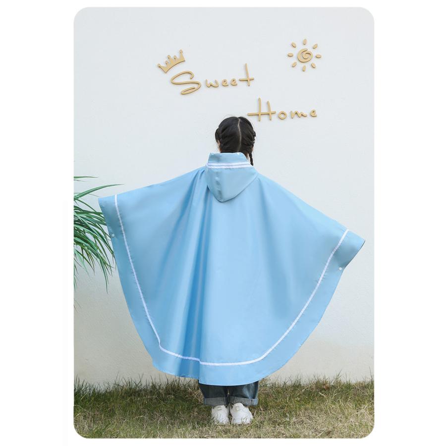 レインポンチョ キッズ 子供用 レインコート クリアつば 2重防水