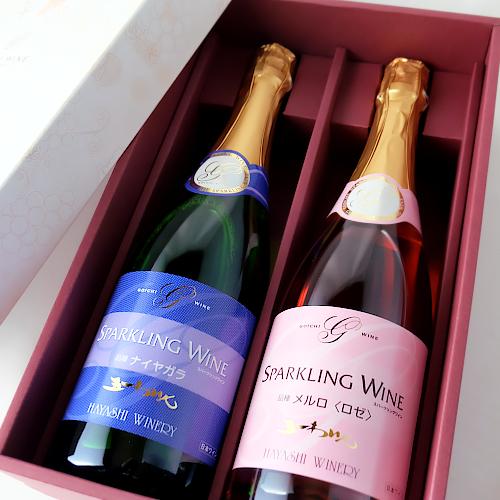 ワイン　スパークリングワイン　5本セット 五一ワイン 国産スパークリングワイン 白 ロゼ 720ml 2本セット 箱入
