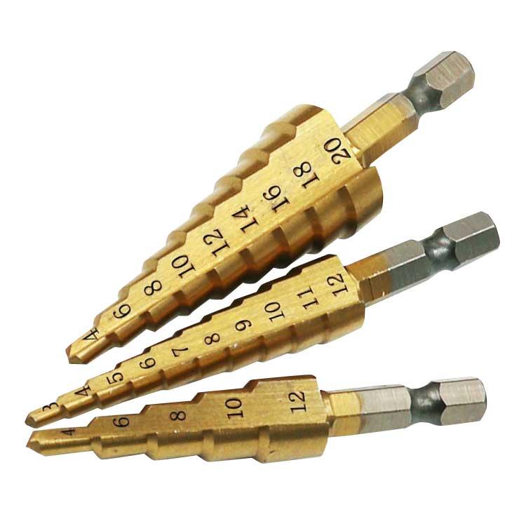 ステップドリル  3本セット 収納袋付き　ドリルビット 刃 ドリル部品 穴あけ ドリル  3-12mm 4-12mm 4-20mm 電動ドリル |  | 10