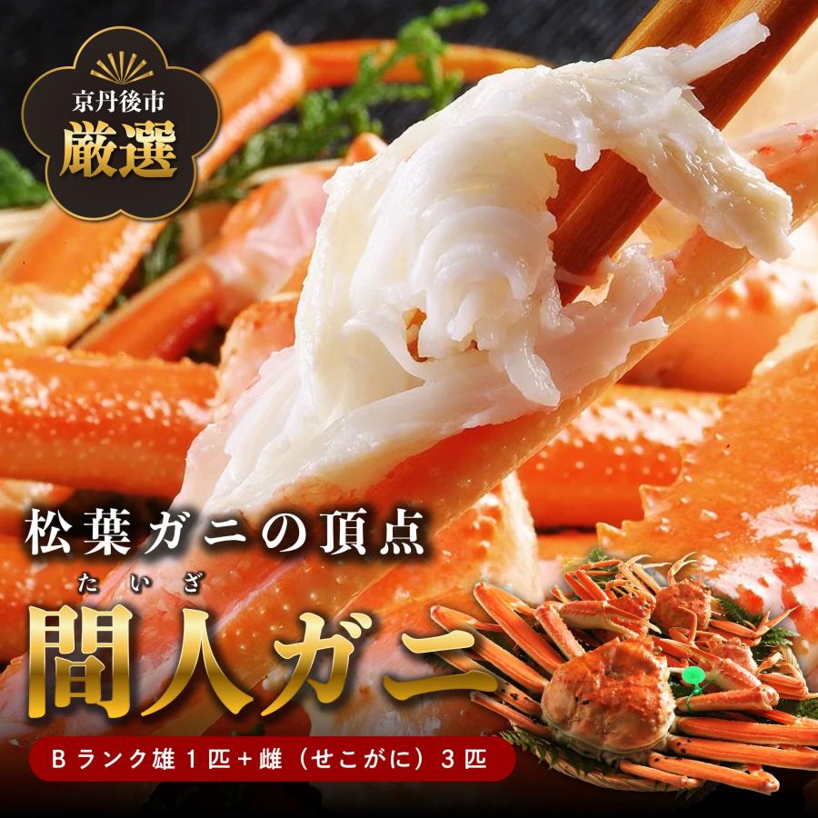 11/6漁解禁【 Bランク 】間人(たいざ)蟹 Bランク雄1匹＋雌(せこがに)3匹 茹で 未冷凍 そのまま食べられる！ | 