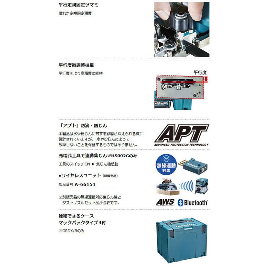 マキタ HS001GRDXB 充電式マルノコ(黒) 165mm[無線非対応 マキタ HS001GRDXB 充電式マルノコ(黒) 165mm[無線非対応