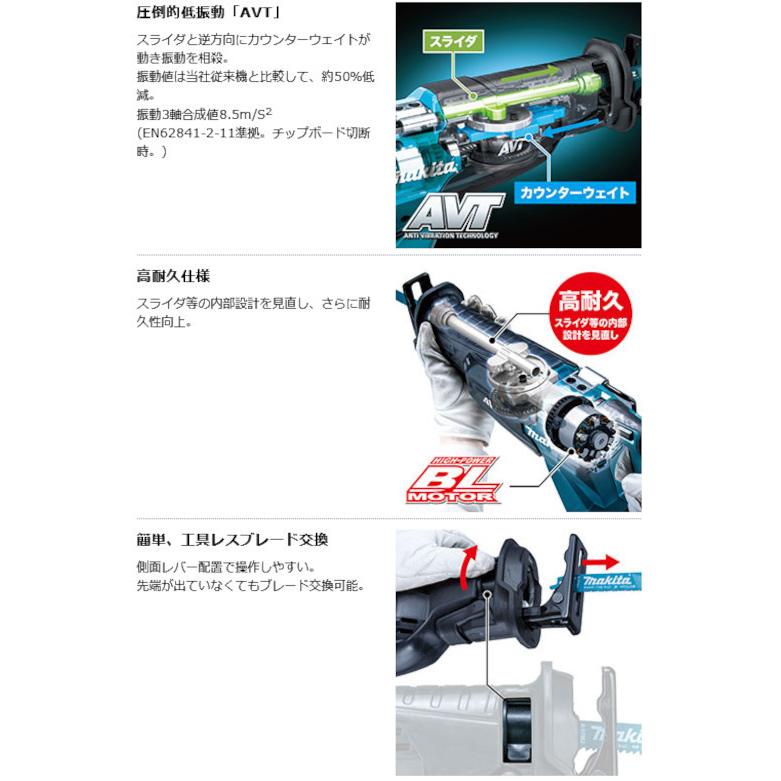 マキタ JR002GZ 充電式レシプロソー 40Vmax 本体のみ(電池・充電器・ケース・ブレード別売)｜nst｜03