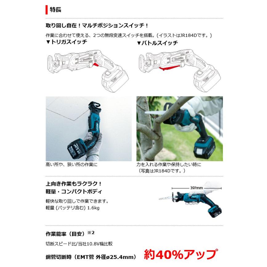 マキタ JR144DZ 充電式レシプロソー 14.4V 本体のみ (電池・充電