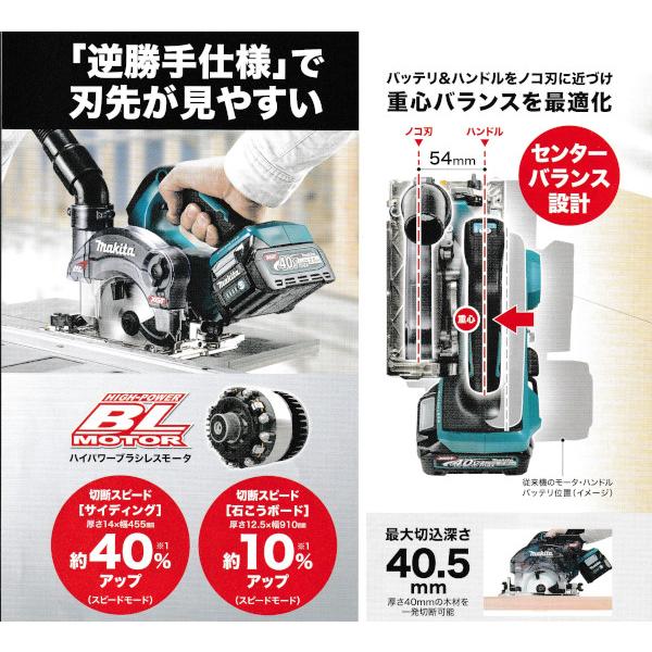 マキタ KS004GRDX 充電式防じんマルノコ 逆勝手仕様 125mm 