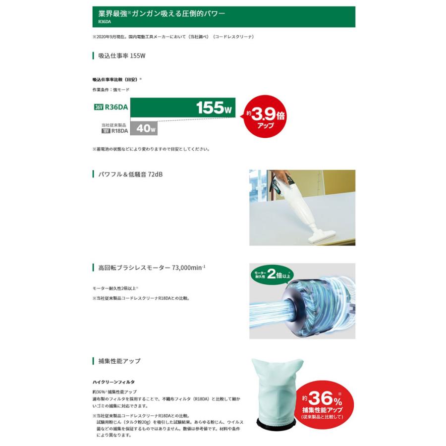 HiKOKI R36DA(SC)(XP) 36V コードレスクリーナー 2段サイクロン式 (バッテリ・充電器付) :r36dascxp:NEWSTAGETOOLSヤフー店 - 通販 - Yahoo!ショッピング HiKOKI R36DA(SC)(XP) 36V コードレスクリーナー 2段サイクロン式 (バッテリ・充電器付) :r36dascxp:NEWSTAGETOOLSヤフー店 - 通販 - Yahoo!ショッピング
