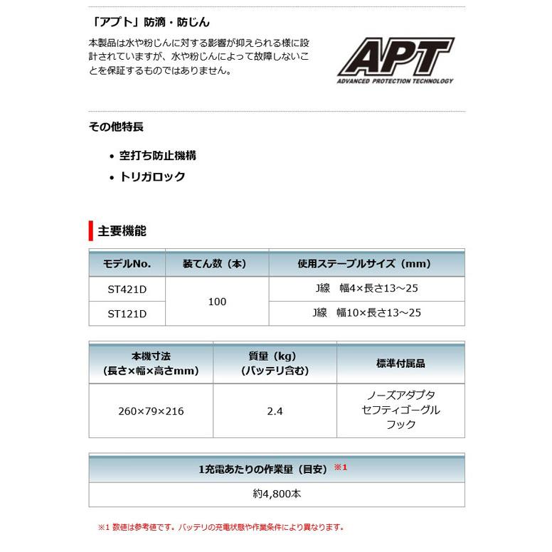マキタ ST421DZK 充電式タッカ J線( 幅4mm 長さ13~25mm) 18V マキタ ST421DZK 充電式タッカ J線( 幅4mm 長さ13~25mm) 18V