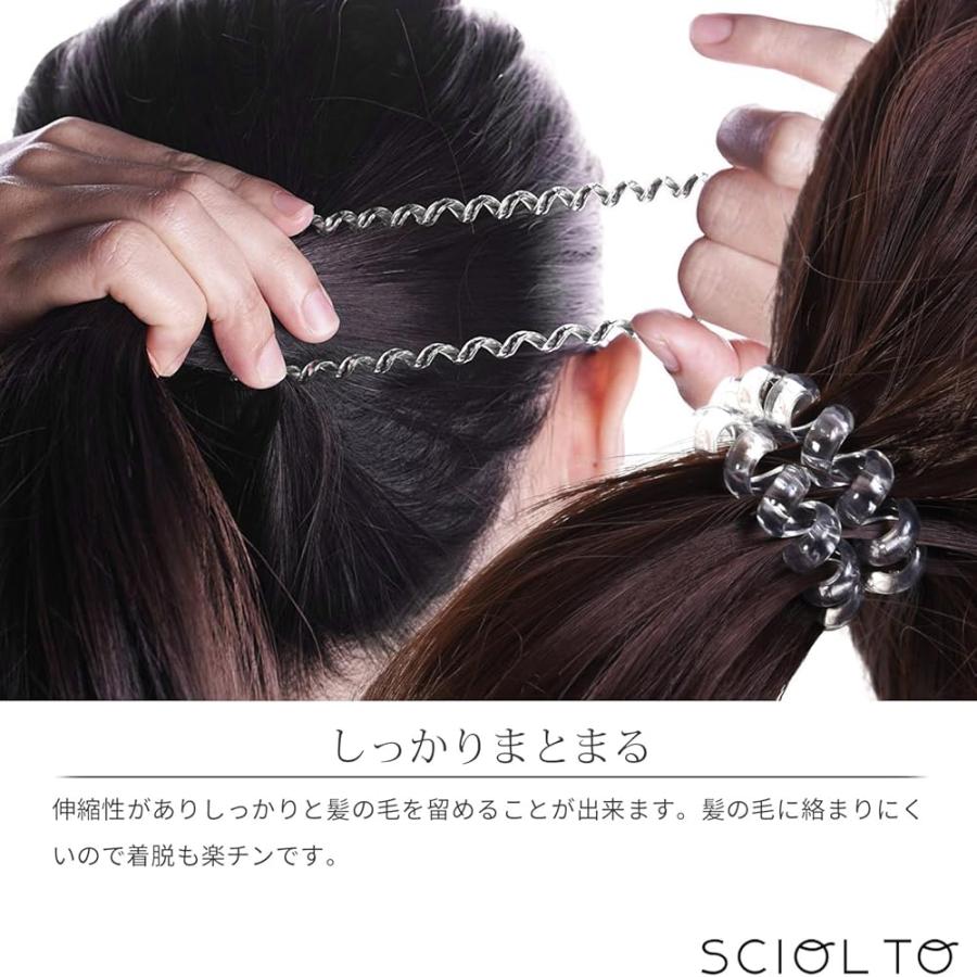 ヘアゴム スプリング スパイラル [10色セット] クリアカラー ヘア