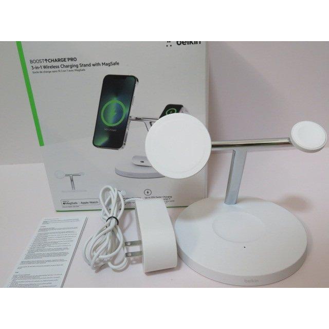 Belkin 3 in 1 MagSafe充電器 最大15W高速充電 ワイヤレス充電器 
