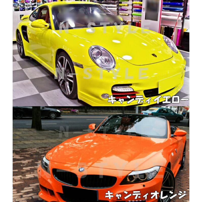 カーラッピングシート キャンディレッド 152cm×18m 艶あり赤 ハイグロス カーラッピングフィルム 耐熱耐水曲面対応裏溝付 カッティングシートの画像