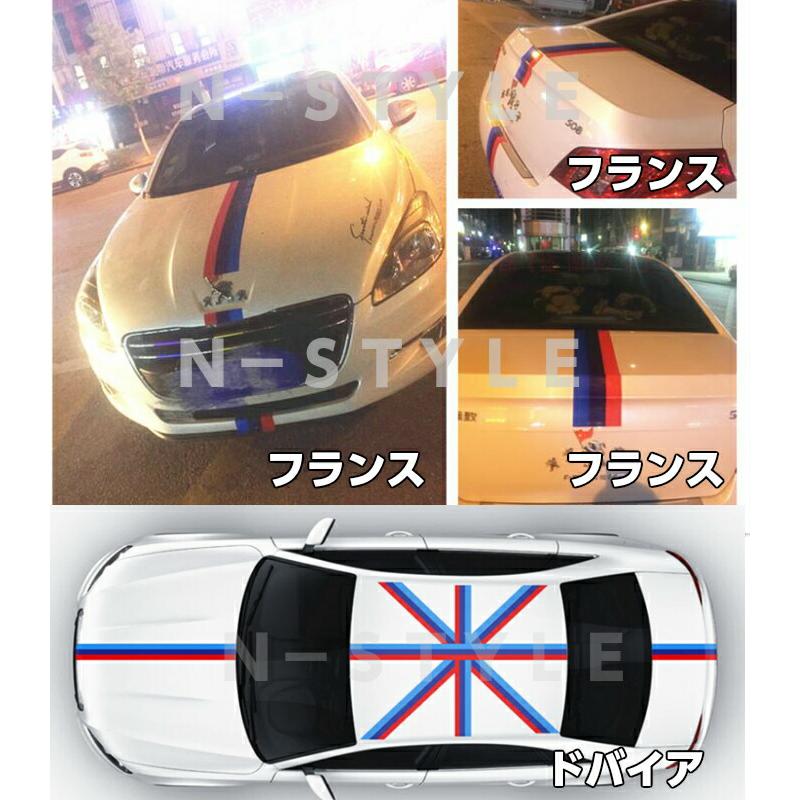 ラインテープ艶あり国旗柄 15cm幅×30cm ドバイア柄 BMW レーシング