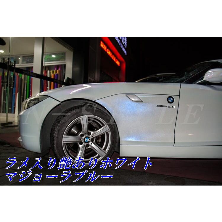 カーラッピングシート 152cm×15m 艶ありホワイトラメ入りマジョーラパープル カーラッピングフィルム グロスパール系ラッピングの画像