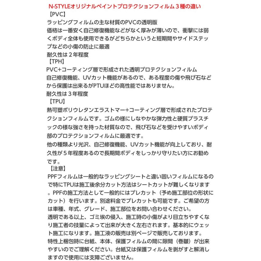ペイントプロテクションフィルム 152cm×30cm ボディ用PPF(TPU)飛び石 