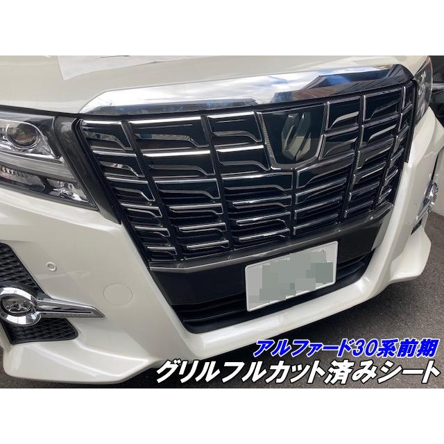 アルファード30系 前期専用 グリルフル カット済シート カーボン柄
