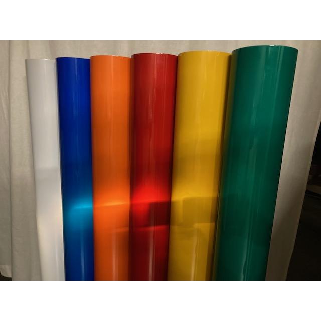 反射シート オラライト5200 1235mm×50m オレンジ ORALITEガラスビーズ製反射フィルム 橙 オラフォルカッティングシート 反射シールステッカー 看板注意喚起の画像