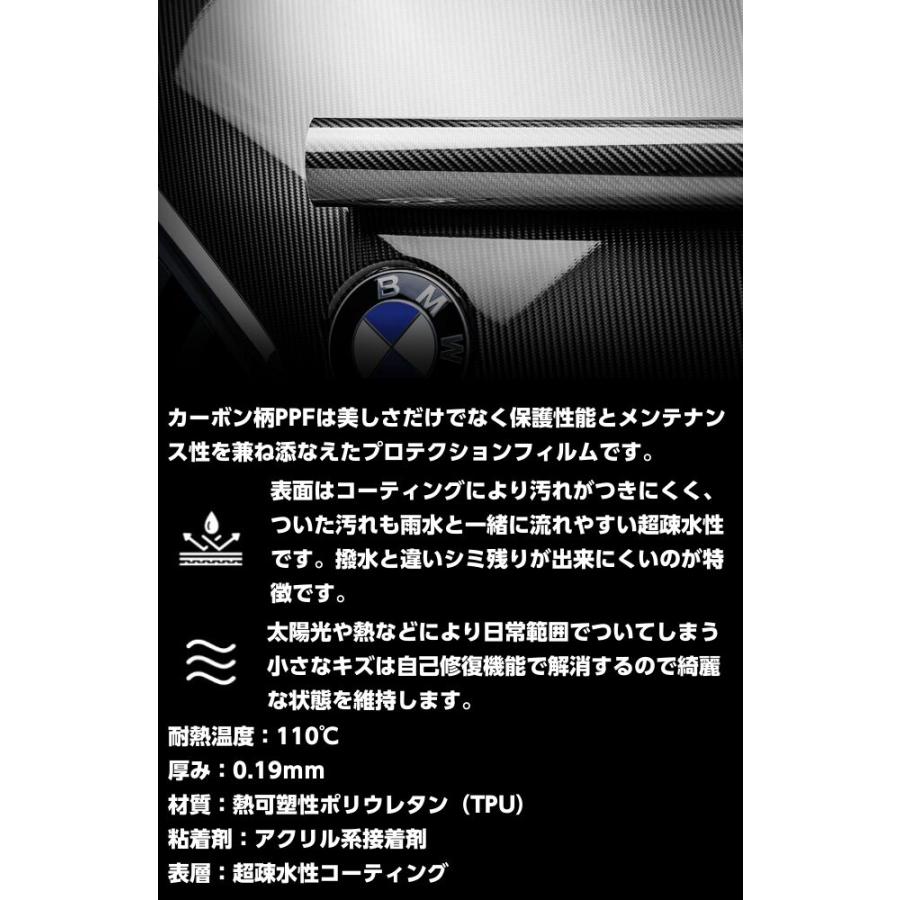 ペイントプロテクションフィルム 3Dフォージド マットブラック 152cm×15m カラー PPF (TPU) フォージドカーボン柄プロテクションフィルム 艶なし 車 ボディの画像