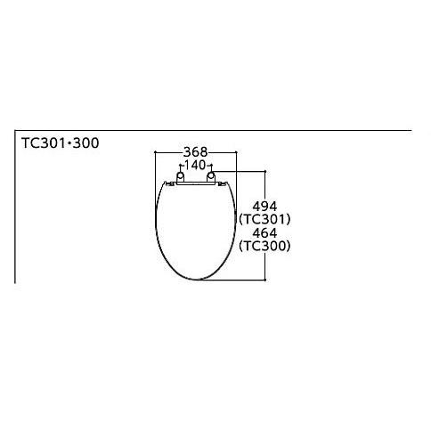 在庫あり！　TOTO TC301#SC1（パステルアイボリー） 普通便座 ソフト閉止付き（エロンゲートサイズ） | TOTO | 02