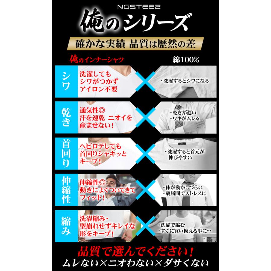 ヤフー1位 俺のインナーシャツ メンズ 5枚セット 肌着 半袖 Vネック