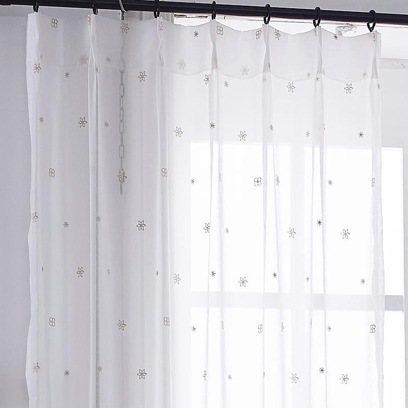 レースカーテン おしゃれ ボイル刺繍レースカーテン 4柄 カラー刺繍