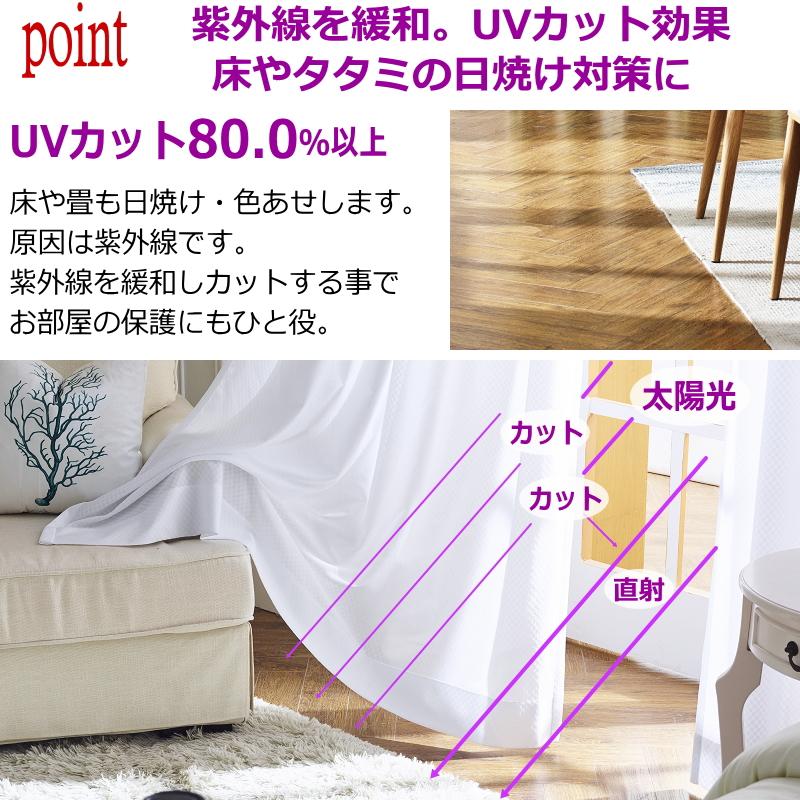 オーダーカフェカーテン レース 遮熱 UVカット 昼も夜も外から見え