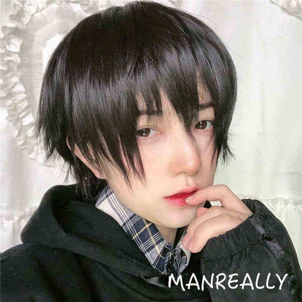 ウィッグ メンズ フルウィッグ 短髪 かつら 自然 コスプレ 男装 おしゃれ ナチュラル かっこいい 可愛い ショート 耐熱ウィッグ 黒 小顔効果抜群 コスチューム Qqt7rsneld トップス Windowrevival Co Nz