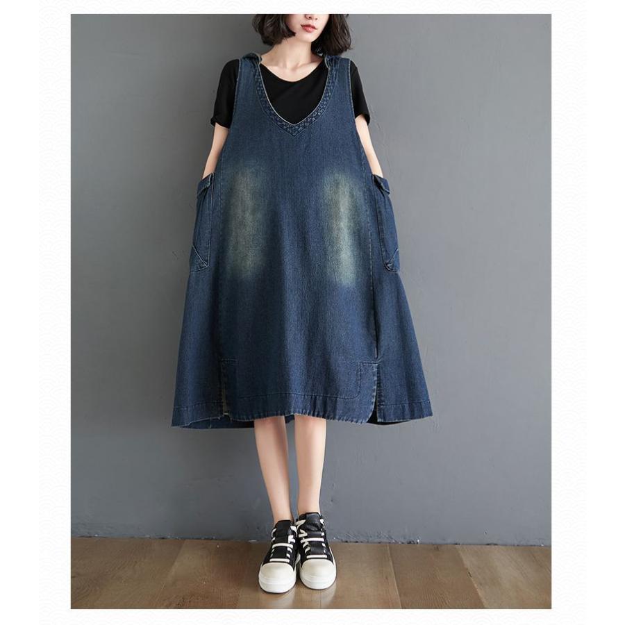 デニムワンピース ジャンパースカート Aライン 春 デニムサロペットスカート パーカー Vネックワンピース ロング 大きいサイズ 夏 Aライン マキシ丈 レディース Ag1hpnqc67 家具 インテリア Sprintmart Com