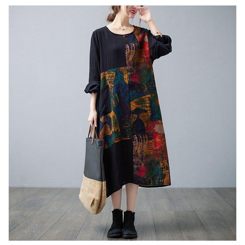 ロングワンピース 秋 切替ワンピ シャツワンピース オーバーサイズ シャツ 花柄 長袖 大きいサイズ 春 夏 Aライン マキシ丈 レディース 体型カバー ゆったり Avcjigg8ll インテリア雑貨 Sprintmart Com